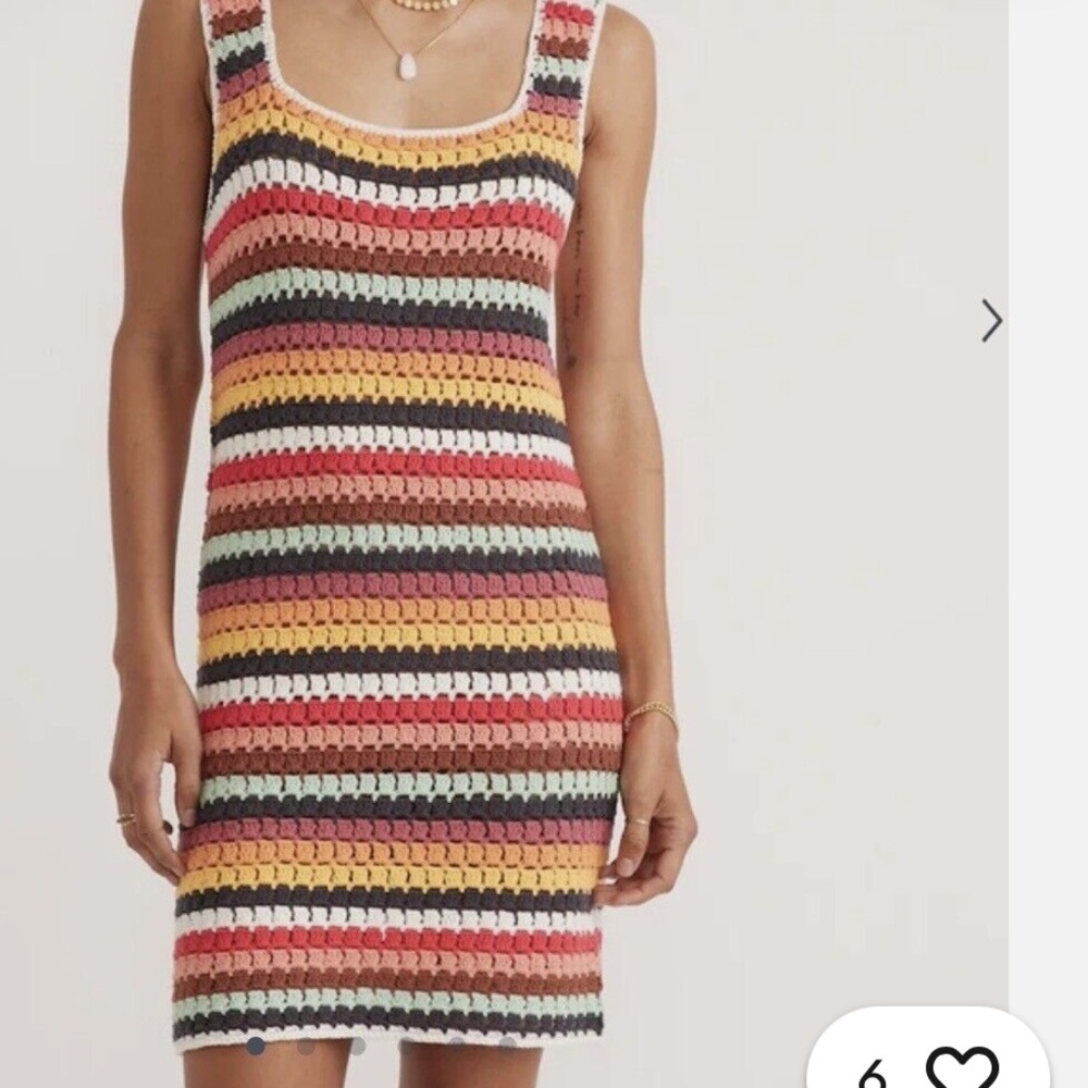 Marine Layer fiona crochet dress in multi-stripes nwt